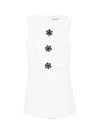 Self-portrait Brooch-detail Playsuit In White