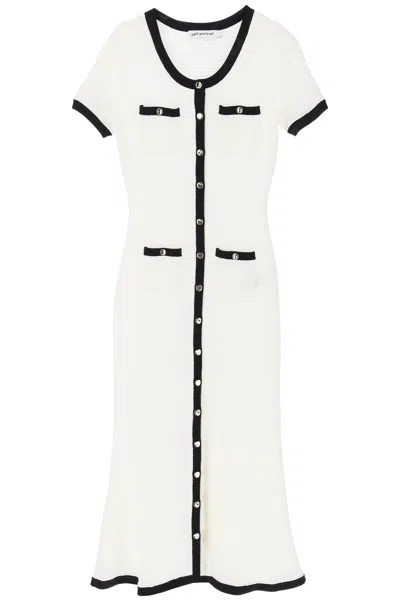 Self-portrait White Crochet Maxi Dress With Contrasting Borders For Women