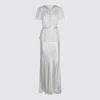 Self-portrait Womens White Contrast-satin Lace Woven Maxi Dress In White