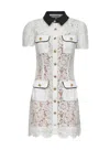 Self-portrait Delicate Lace Dress With Structured Pockets In White