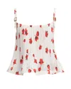 Self-portrait White Floral Plisse Top White In White