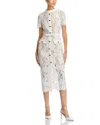 Self-portrait Lace Button Midi Dresses In White