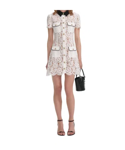 Self-portrait Self Portrait Embroidered Lace Dress In White