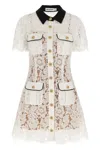 Self-portrait Delicate Lace Dress With Structured Pockets In White