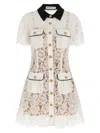 Self-portrait Delicate Lace Dress With Structured Pockets In White