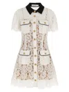 Self-portrait Delicate Lace Dress With Structured Pockets In White