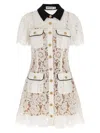 Self-portrait Delicate Lace Dress With Structured Pockets In White
