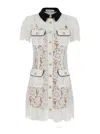 Self-portrait Delicate Lace Dress With Structured Pockets In White