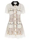 Self-portrait Delicate Lace Dress With Structured Pockets In White