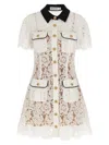 Self-portrait Delicate Lace Dress With Structured Pockets In White