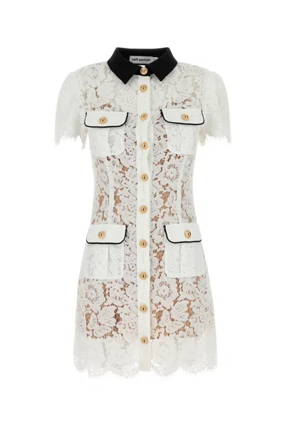 Self-portrait Self Portrait Embroidered Lace Dress In White