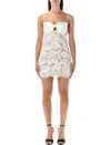 Self-portrait White Lace Mini Dress With Oversized Satin Bow In White