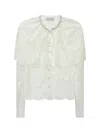 Self-portrait White Lace Shirt With Cape Detail