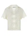 SELF-PORTRAIT WHITE LINEN BLEND TOP