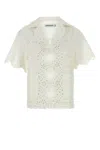 Self-portrait White Linen Blend Top