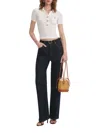 Self-portrait Viscose Blend Pointelle Knit Top In White