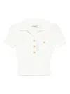 Self-portrait Viscose Blend Pointelle Knit Top In White