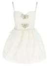 Self-portrait White Organza Bow Mini Dresses White In White