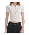 Self-portrait Viscose Blend Pointelle Knit Top In White