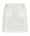 Self-portrait Sequined Crocheted Cotton And Cashmere-blend Mini Skirt In White