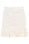Self-portrait Sequin Textured Knit Mini Skirt In White
