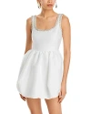 SELF-PORTRAIT SELF-PORTRAIT WHITE TAFFETA DIAMANTE MINI DRESS