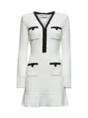 Self-portrait Beaded Knit Mini Dress In White