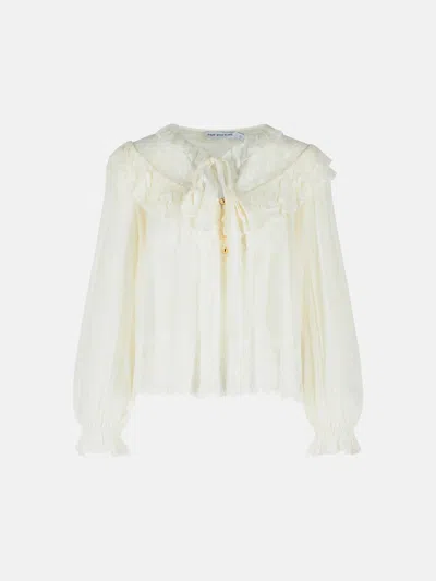 Self-portrait White Viscose Blouse
