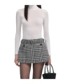 Self-portrait Houndstooth Wool Blend Mini Skirt