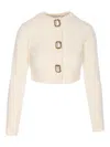 Self-portrait Wool-blend Embellished Sweater In White