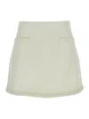 Self-portrait Whiteminiskirt With Faux-pearls Embellishments