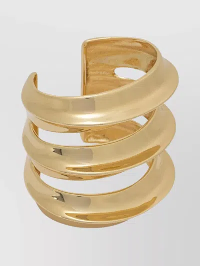 Self-portrait Wide Band Sculptural Shape Earrings In Neutrals