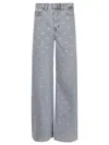 Self-portrait Wide-leg Denim Jeans In Gray