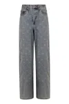 Self-portrait Wide-leg Jeans In Black