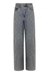 Self-portrait Wide-leg Jeans In Gray