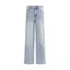 Self-portrait Embellished Wide Leg Jeans L. Blue