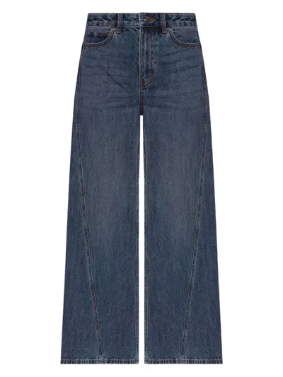 Self-portrait Wide-leg Jeans In Blue