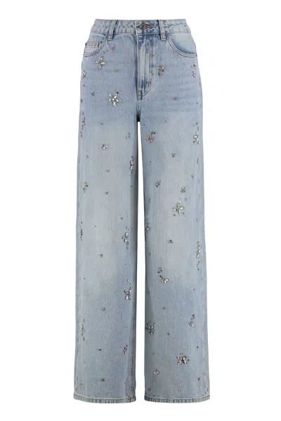 SELF-PORTRAIT WIDE-LEG JEANS