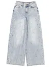 Self-portrait Wide Leg Jeans In Blue