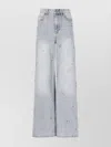 Self-portrait Wide-leg Jeans Featuring Strass Embellishments In Blue