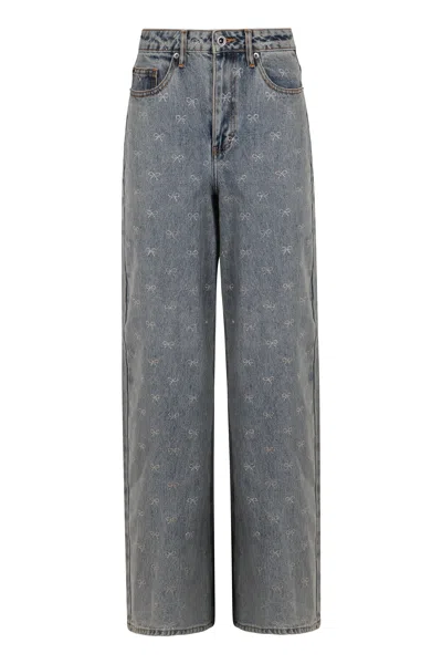 Self-portrait Wide-leg Jeans In Multi