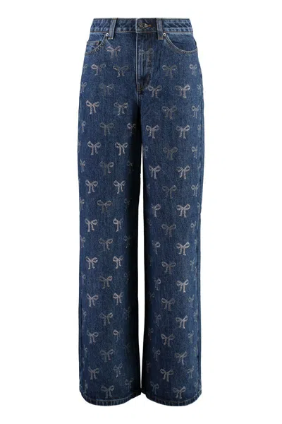 SELF-PORTRAIT SELF-PORTRAIT WIDE-LEG JEANS