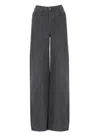 Self-portrait Wide-leg Palazzo Jeans In Gray