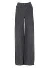 Self-portrait Wide-leg Palazzo Jeans In Grey