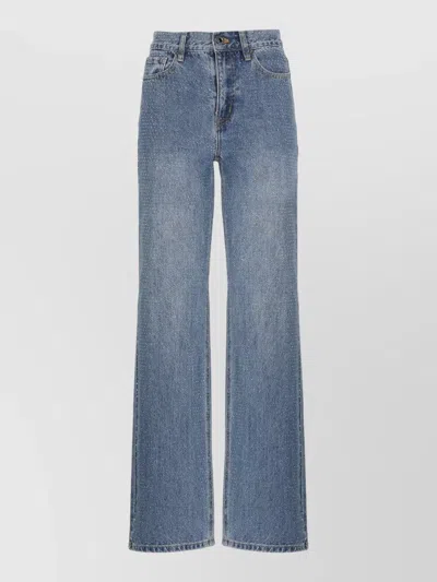 SELF-PORTRAIT RHINESTONE STRAIGHT-LEG JEANS