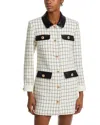 Self-portrait Windowpane Check Boucle Mini Dress In Multi