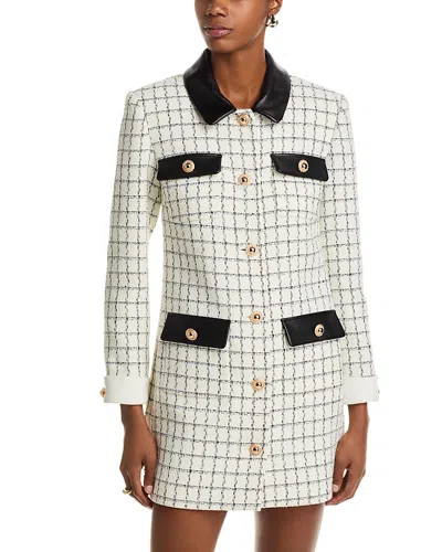 SELF-PORTRAIT SELF-PORTRAIT WINDOWPANE CHECK BOUCLE MINI DRESS