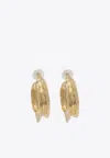 Self-portrait Wing-shaped Hoop Earrings In Gold