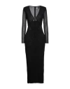 Self-portrait Woman Midi Dress Black Size 4 Polyester, Elastane In Black