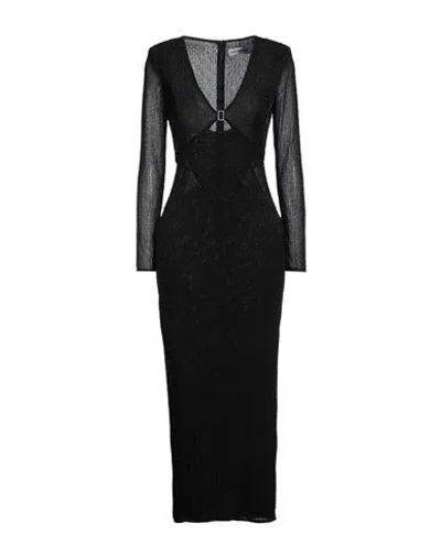Self-portrait Woman Midi Dress Black Size 4 Polyester, Elastane